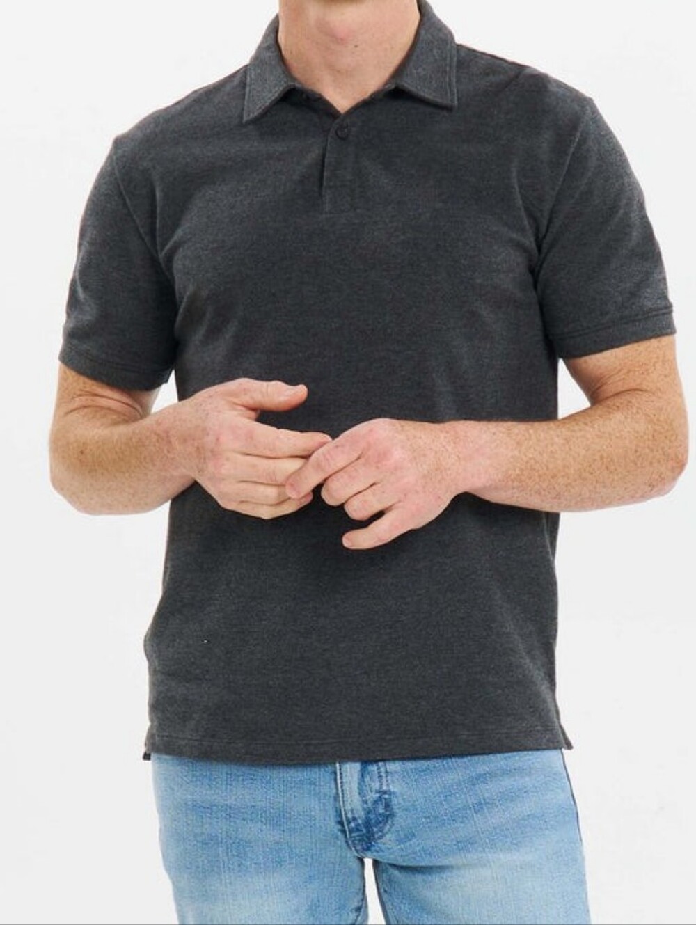 Old Navy Charcoal Heather Polo Shirt